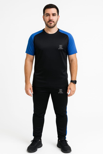 Tracksuit For summer Royal Blue & Black Raglan Sleeve #229