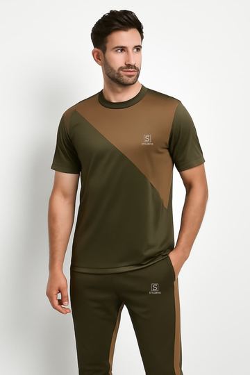 Tracksuit For summer – Olive Green & Copper combo #239