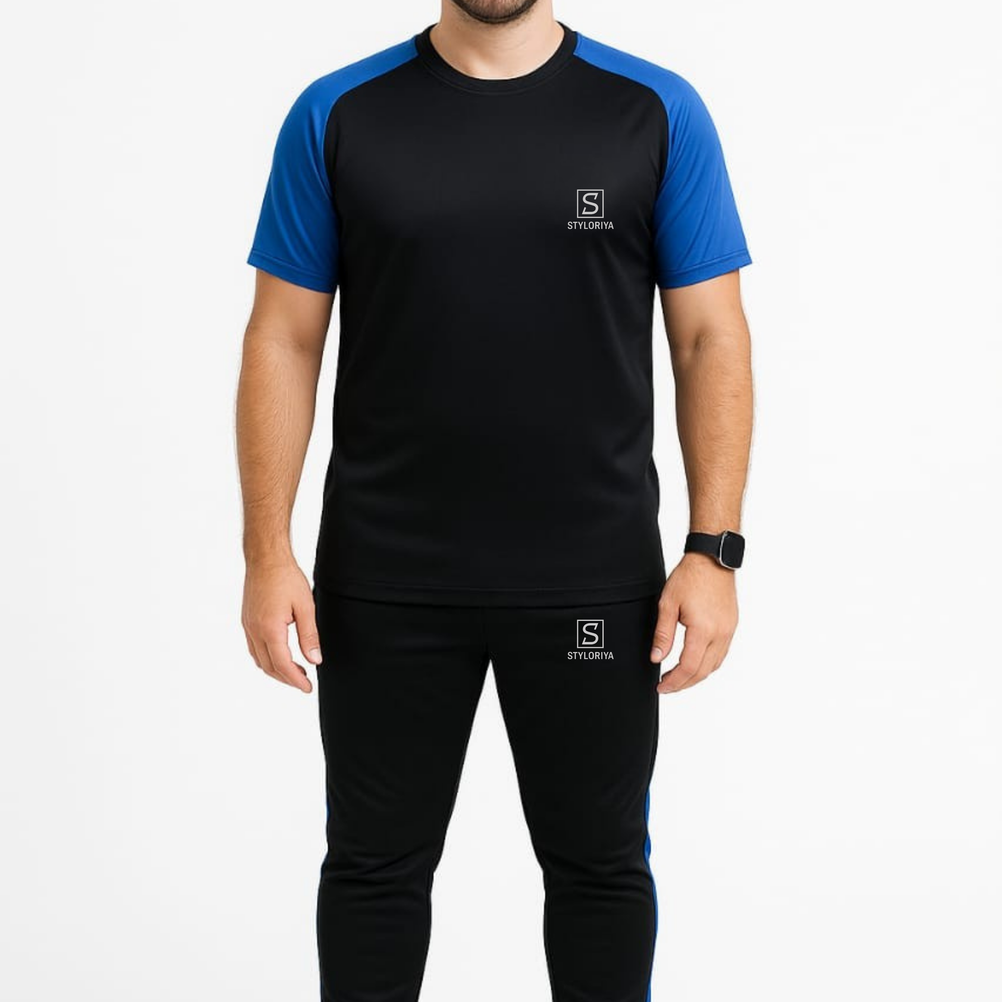Tracksuit For summer Royal Blue & Black Raglan Sleeve #229
