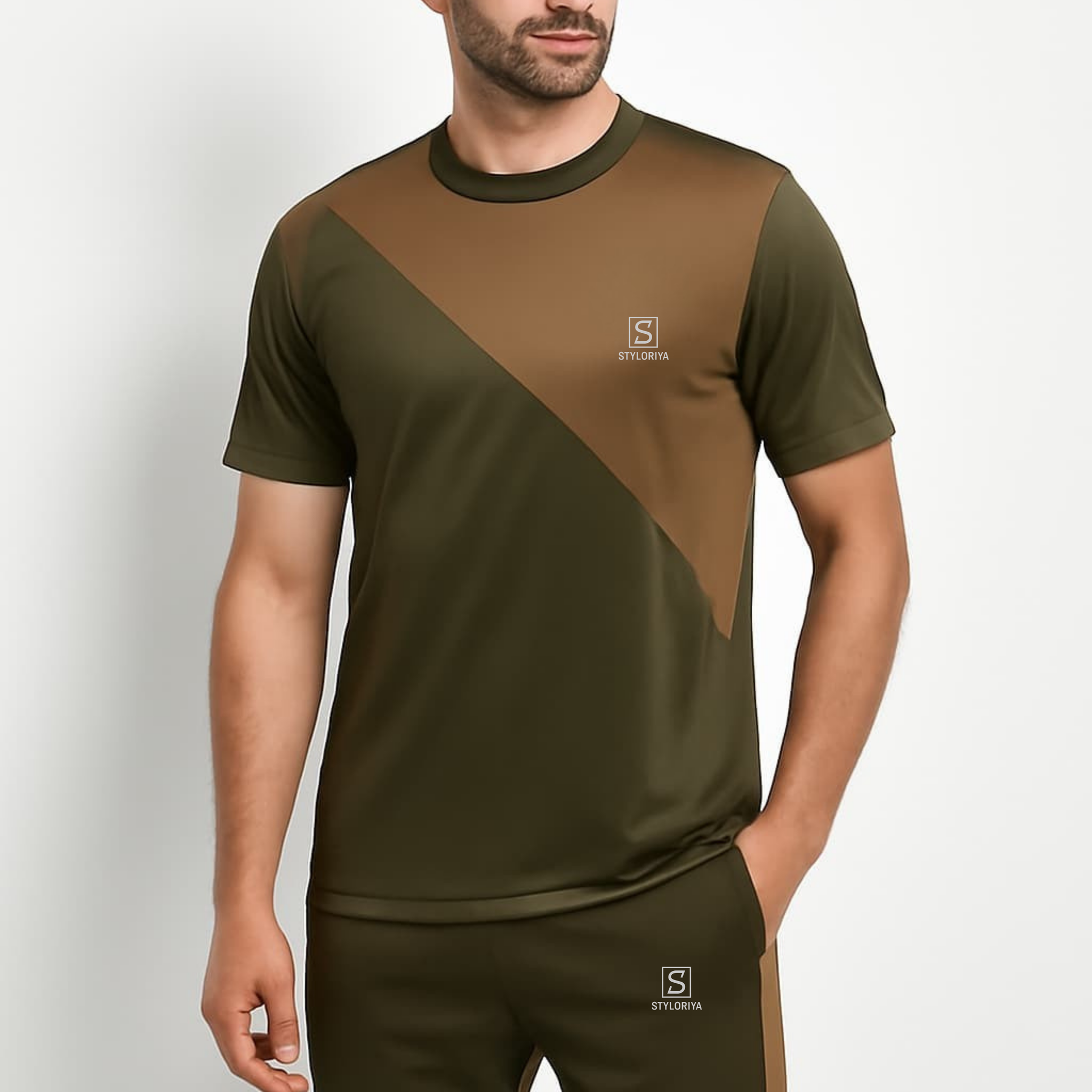 Tracksuit For summer – Olive Green & Copper combo #239