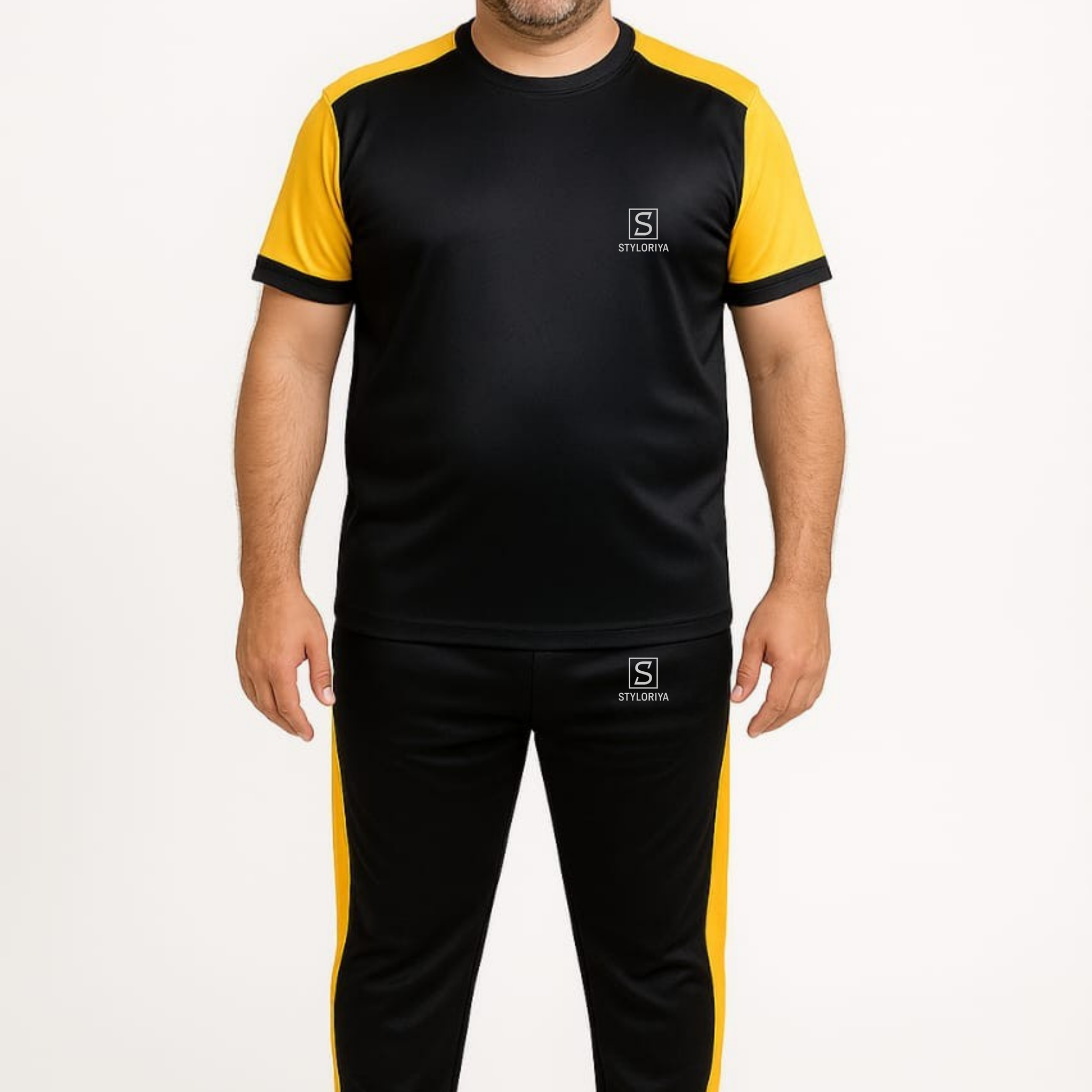 Tracksuit For summer Black & yellow Colour #235
