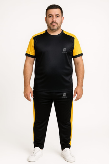 Tracksuit For summer Black & yellow Colour #235